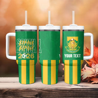 South Africa Soccer 2026 Custom Tumbler With Handle Bafana Bafana Kaofela Protea Green