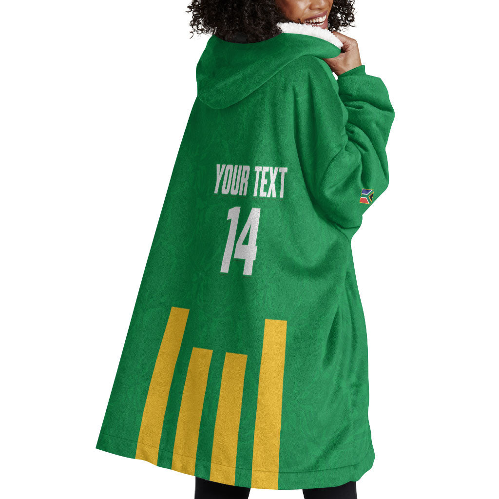 South Africa Soccer 2026 Custom Wearable Blanket Hoodie Bafana Bafana Kaofela Protea Green