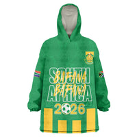 South Africa Soccer 2026 Custom Wearable Blanket Hoodie Bafana Bafana Kaofela Protea Green