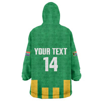 South Africa Soccer 2026 Custom Wearable Blanket Hoodie Bafana Bafana Kaofela Protea Green