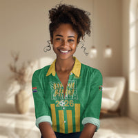 South Africa Soccer 2026 Custom Women Casual Shirt Bafana Bafana Kaofela Protea Green