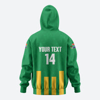 South Africa Soccer 2026 Custom Zip Hoodie Bafana Bafana Kaofela Protea Green