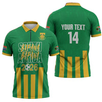 South Africa Soccer 2026 Custom Zipper Polo Shirt Bafana Bafana Kaofela Protea Green