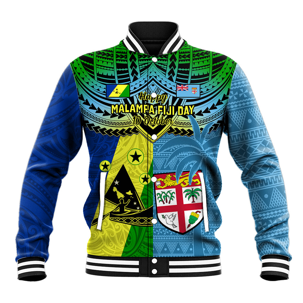 Malampa Fiji Day Baseball Jacket Together We Grow Proud Polynesian Tapa Artsy - Wonder Print Shop