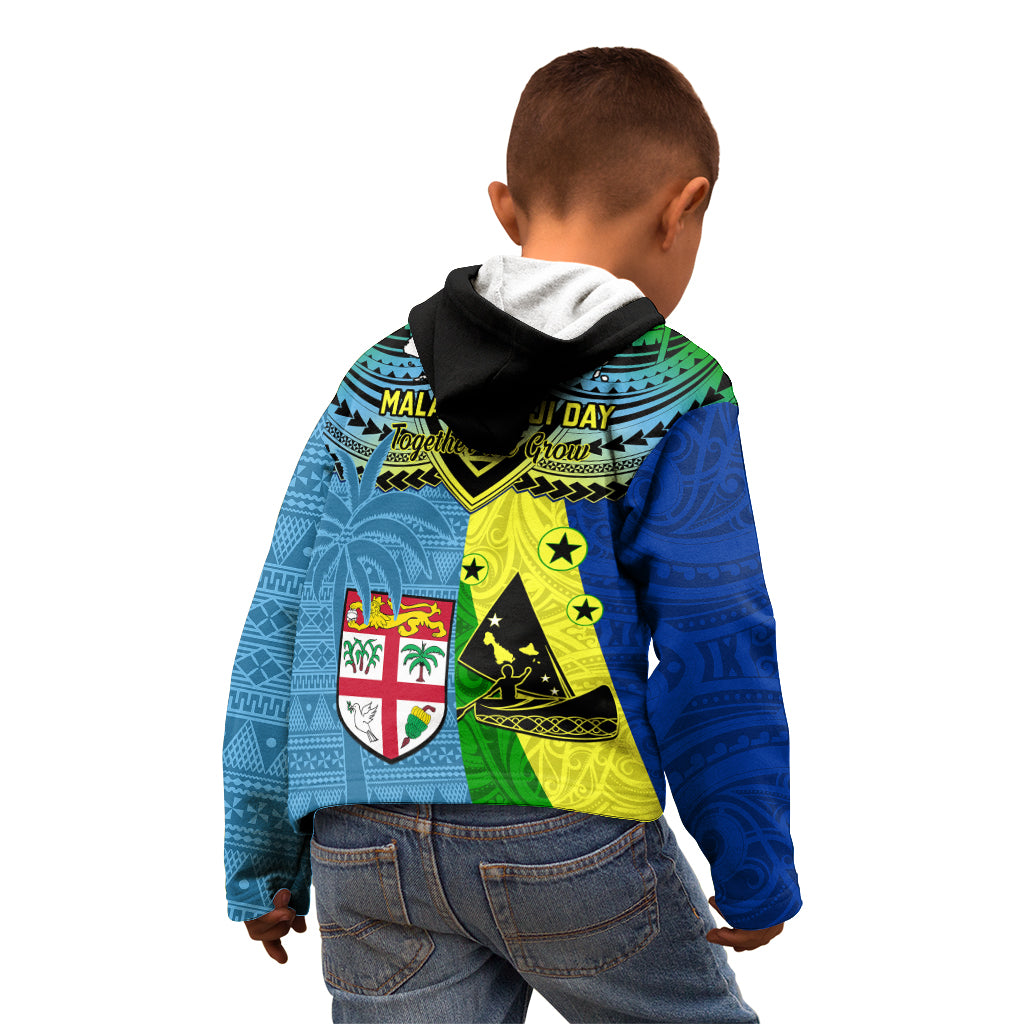 Malampa Fiji Day Kid Hoodie Together We Grow Proud Polynesian Tapa Artsy - Wonder Print Shop