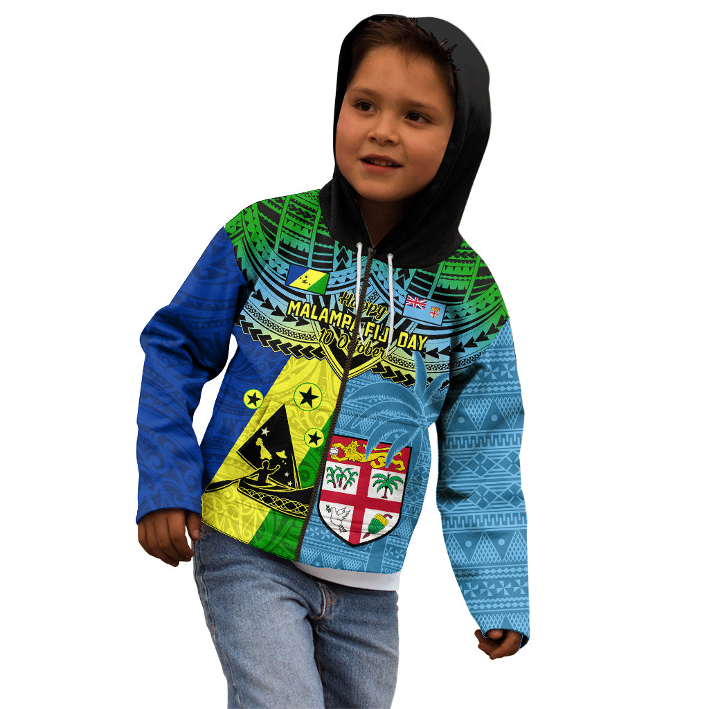 Malampa Fiji Day Kid Hoodie Together We Grow Proud Polynesian Tapa Artsy - Wonder Print Shop