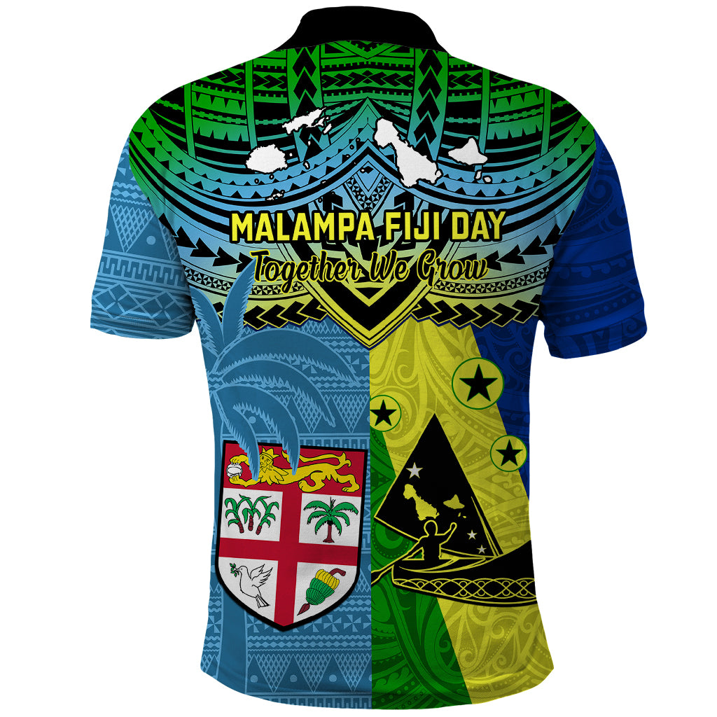 Malampa Fiji Day Polo Shirt Together We Grow Proud Polynesian Tapa Artsy - Wonder Print Shop
