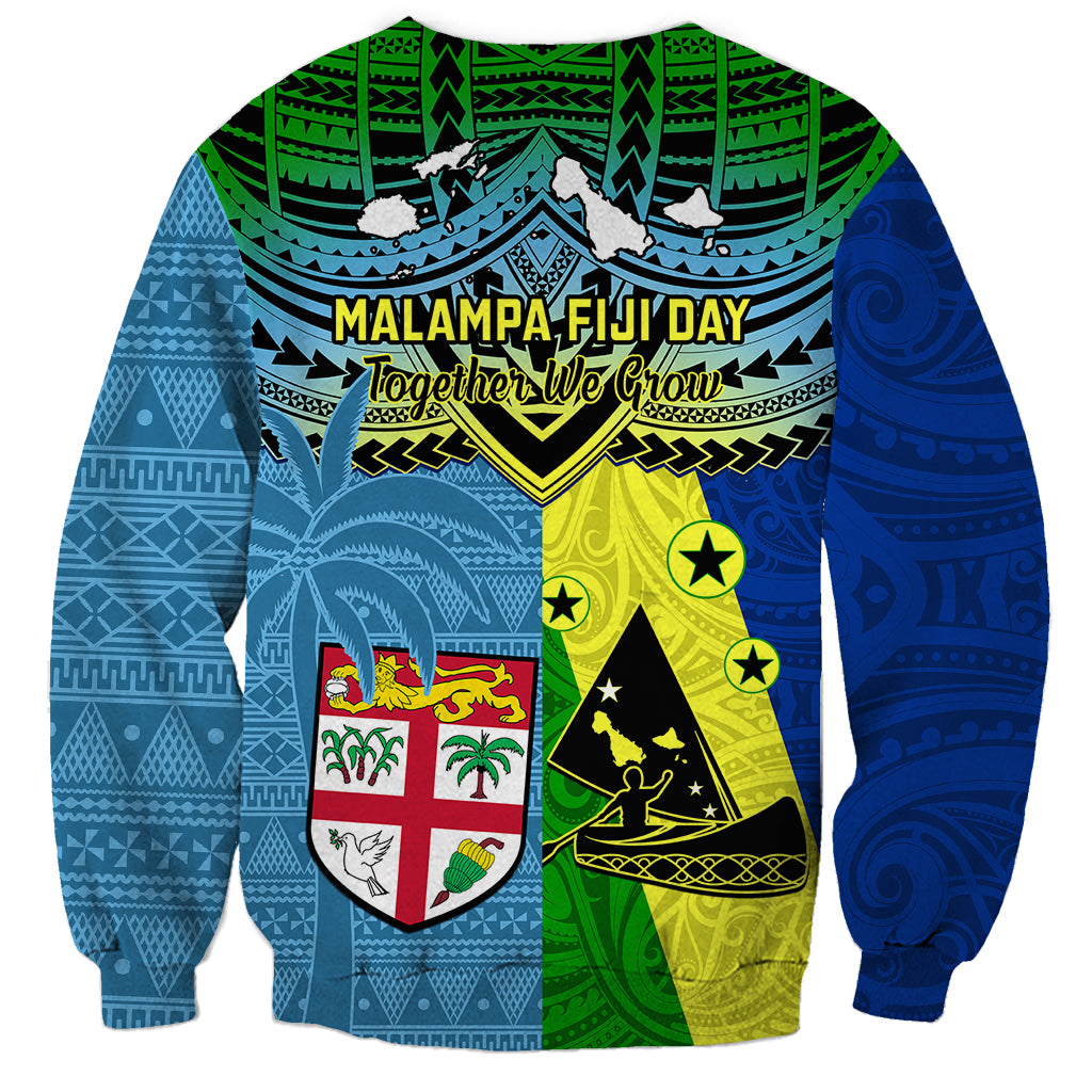 Malampa Fiji Day Sweatshirt Together We Grow Proud Polynesian Tapa Artsy - Wonder Print Shop