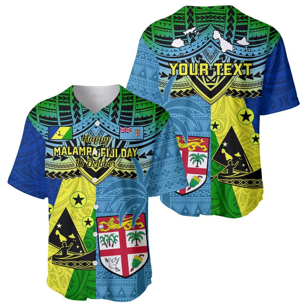 Custom Malampa Fiji Day Baseball Jersey Together We Grow Proud Polynesian Tapa Artsy - Wonder Print Shop
