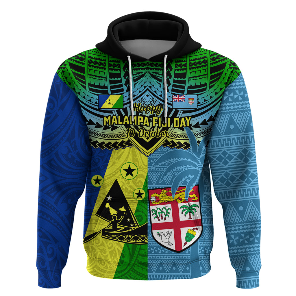 Custom Malampa Fiji Day Hoodie Together We Grow Proud Polynesian Tapa Artsy - Wonder Print Shop