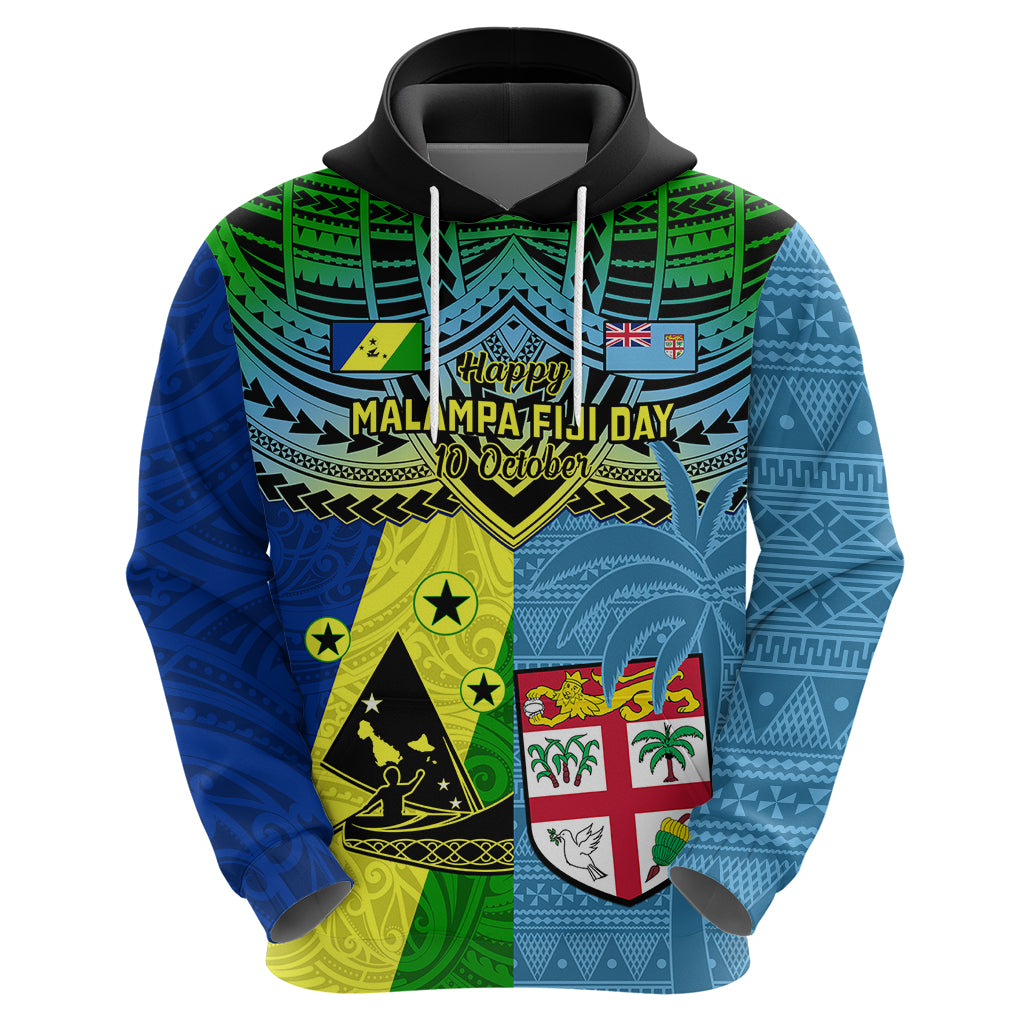 Custom Malampa Fiji Day Hoodie Together We Grow Proud Polynesian Tapa Artsy - Wonder Print Shop