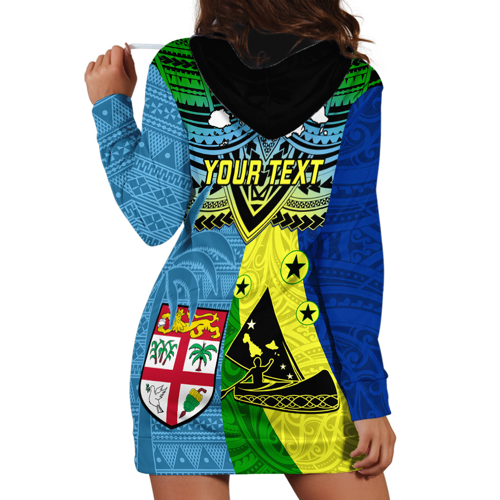 Custom Malampa Fiji Day Hoodie Dress Together We Grow Proud Polynesian Tapa Artsy - Wonder Print Shop
