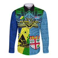 Custom Malampa Fiji Day Long Sleeve Button Shirt Together We Grow Proud Polynesian Tapa Artsy - Wonder Print Shop