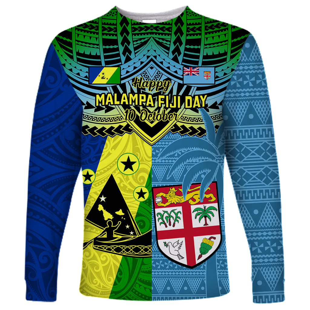 Custom Malampa Fiji Day Long Sleeve Shirt Together We Grow Proud Polynesian Tapa Artsy - Wonder Print Shop
