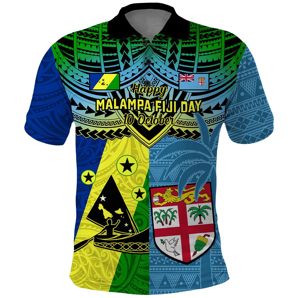Custom Malampa Fiji Day Polo Shirt Together We Grow Proud Polynesian Tapa Artsy - Wonder Print Shop