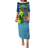 Custom Malampa Fiji Day Puletasi Together We Grow Proud Polynesian Tapa Artsy - Wonder Print Shop