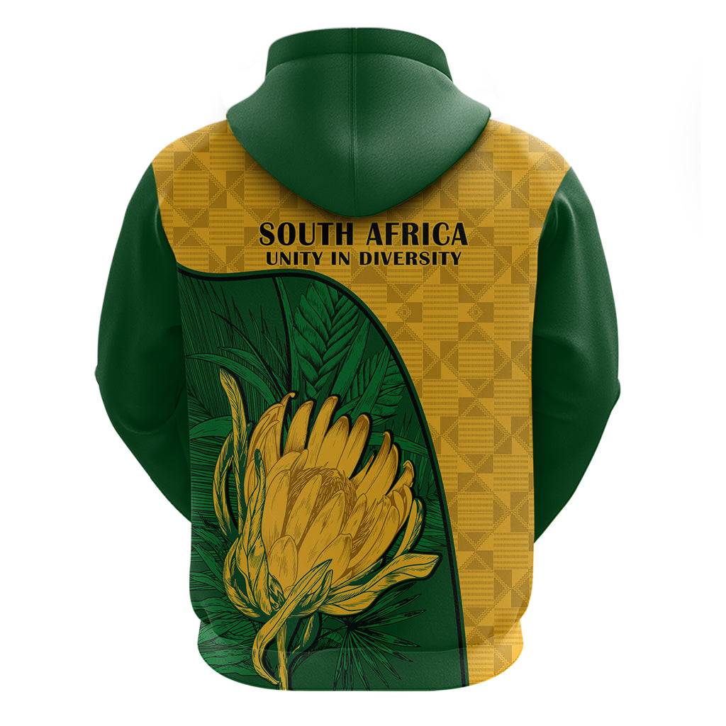 South Africa Hoodie King Protea With Kente Pattern - Wonder Print Shop