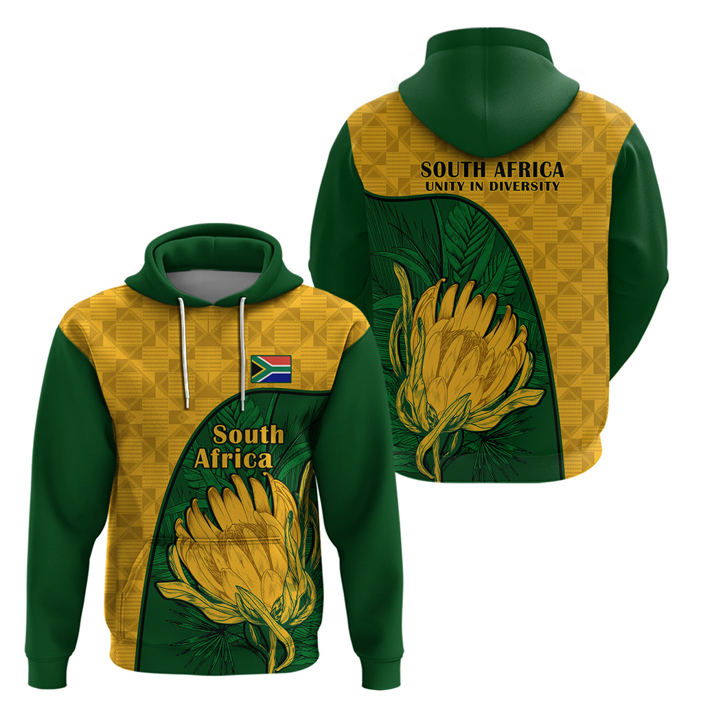 South Africa Hoodie King Protea With Kente Pattern - Wonder Print Shop