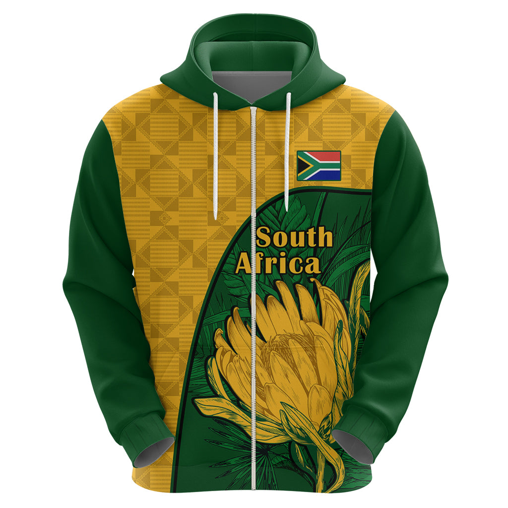 South Africa Hoodie King Protea With Kente Pattern - Wonder Print Shop