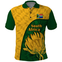 South Africa Polo Shirt King Protea With Kente Pattern - Wonder Print Shop