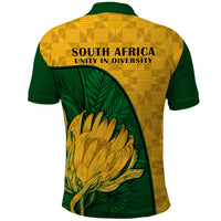 South Africa Polo Shirt King Protea With Kente Pattern - Wonder Print Shop