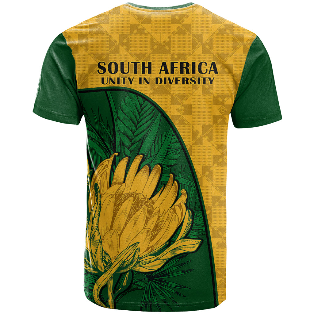 South Africa T Shirt King Protea With Kente Pattern - Wonder Print Shop