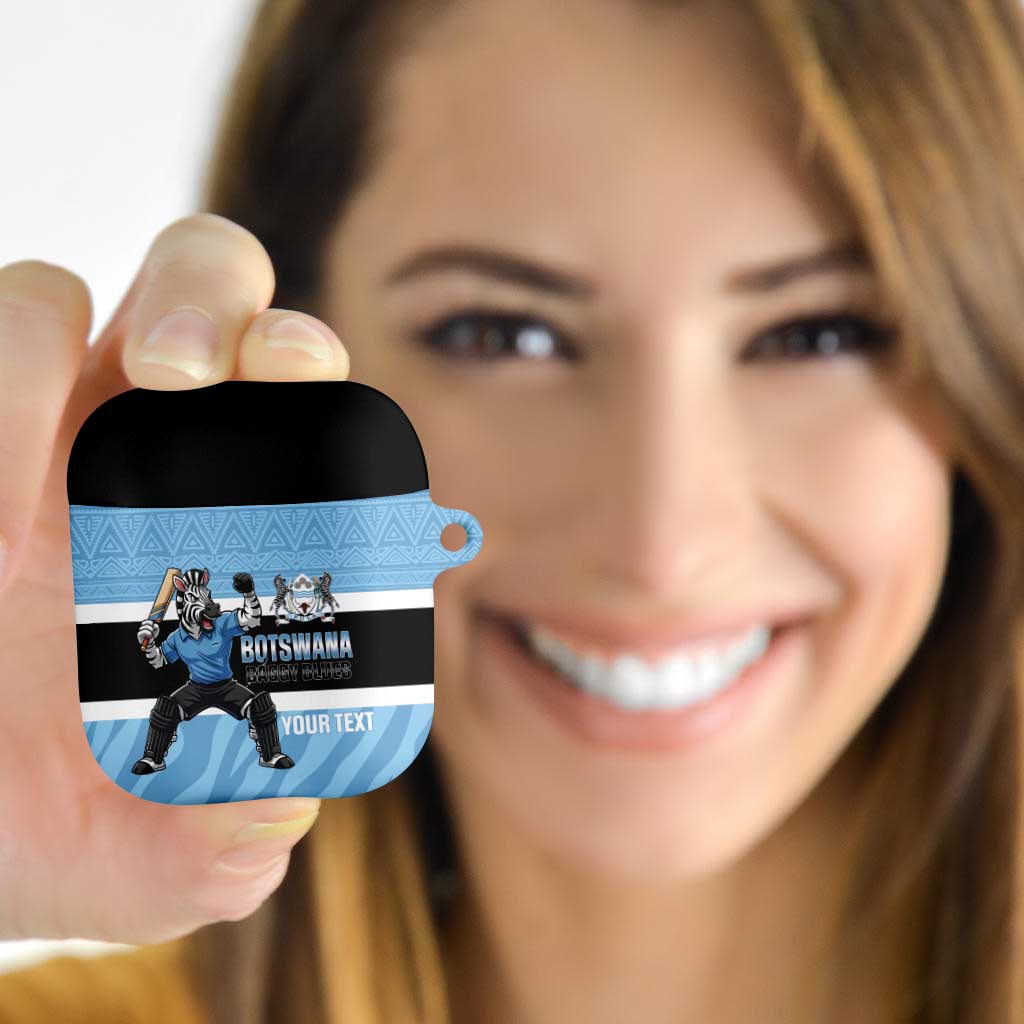 Custom Botswana Cricket AirPods Case Go Baggy Blues Zebra Mascot - Wonder Print Shop