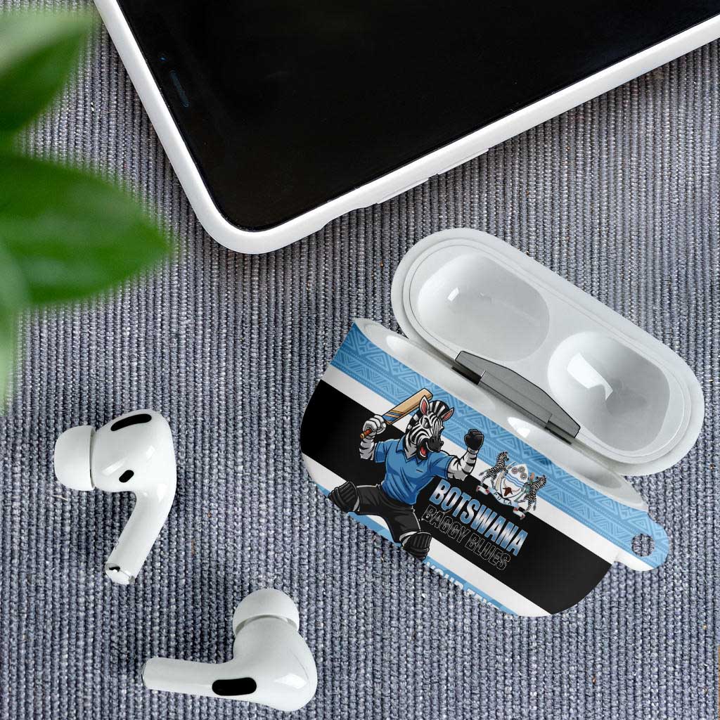 Custom Botswana Cricket AirPods Case Go Baggy Blues Zebra Mascot - Wonder Print Shop