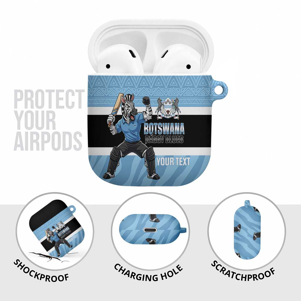 Custom Botswana Cricket AirPods Case Go Baggy Blues Zebra Mascot - Wonder Print Shop