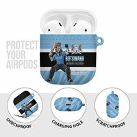 Custom Botswana Cricket AirPods Case Go Baggy Blues Zebra Mascot - Wonder Print Shop