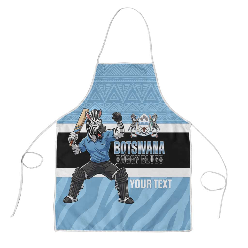 Custom Botswana Cricket Apron Go Baggy Blues Zebra Mascot - Wonder Print Shop