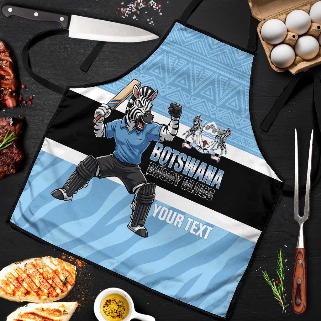 Custom Botswana Cricket Apron Go Baggy Blues Zebra Mascot - Wonder Print Shop