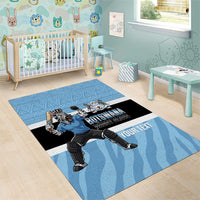 Custom Botswana Cricket Area Rug Go Baggy Blues Zebra Mascot - Wonder Print Shop