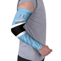 Custom Botswana Cricket Arm Sleeves Go Baggy Blues Zebra Mascot - Wonder Print Shop