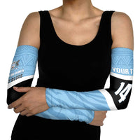 Custom Botswana Cricket Arm Sleeves Go Baggy Blues Zebra Mascot - Wonder Print Shop