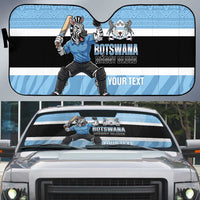 Custom Botswana Cricket Auto Sun Shade Go Baggy Blues Zebra Mascot - Wonder Print Shop