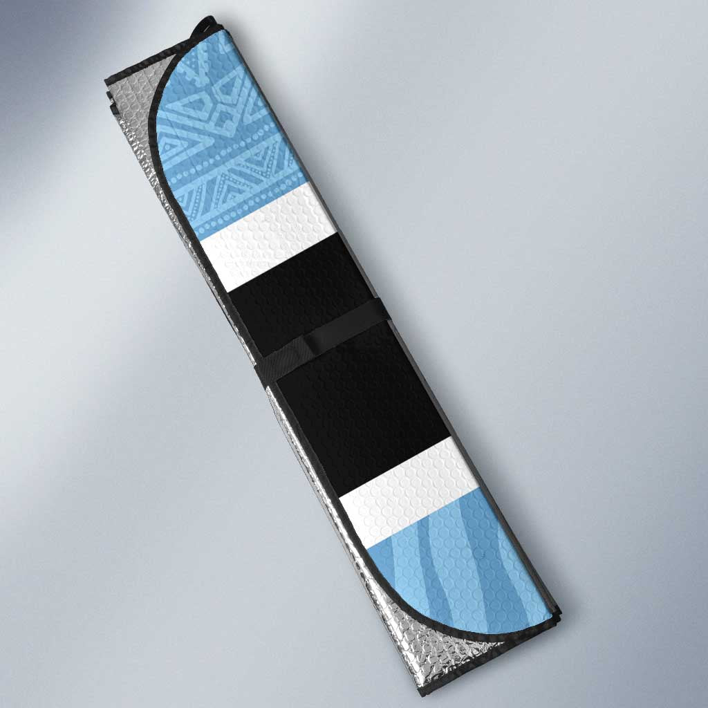 Custom Botswana Cricket Auto Sun Shade Go Baggy Blues Zebra Mascot - Wonder Print Shop