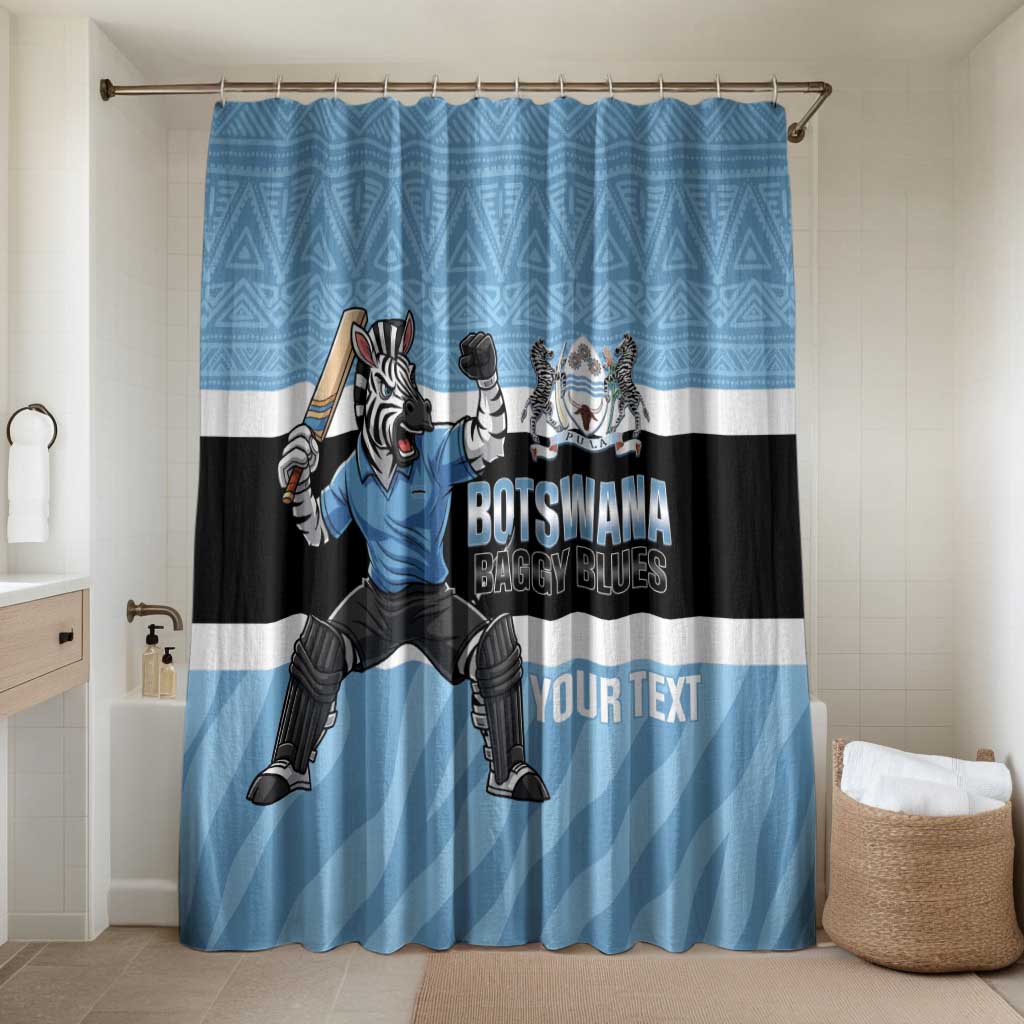 Custom Botswana Cricket Bathroom Set Go Baggy Blues Zebra Mascot - Wonder Print Shop