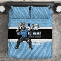 Custom Botswana Cricket Bedding Set Go Baggy Blues Zebra Mascot - Wonder Print Shop