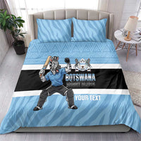 Custom Botswana Cricket Bedding Set Go Baggy Blues Zebra Mascot - Wonder Print Shop