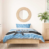 Custom Botswana Cricket Bedding Set Go Baggy Blues Zebra Mascot - Wonder Print Shop