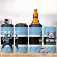 Custom Botswana Cricket 4 in 1 Can Cooler Tumbler Go Baggy Blues Zebra Mascot - Wonder Print Shop