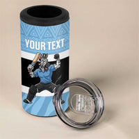 Custom Botswana Cricket 4 in 1 Can Cooler Tumbler Go Baggy Blues Zebra Mascot - Wonder Print Shop
