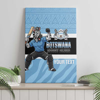 Custom Botswana Cricket Canvas Wall Art Go Baggy Blues Zebra Mascot - Wonder Print Shop