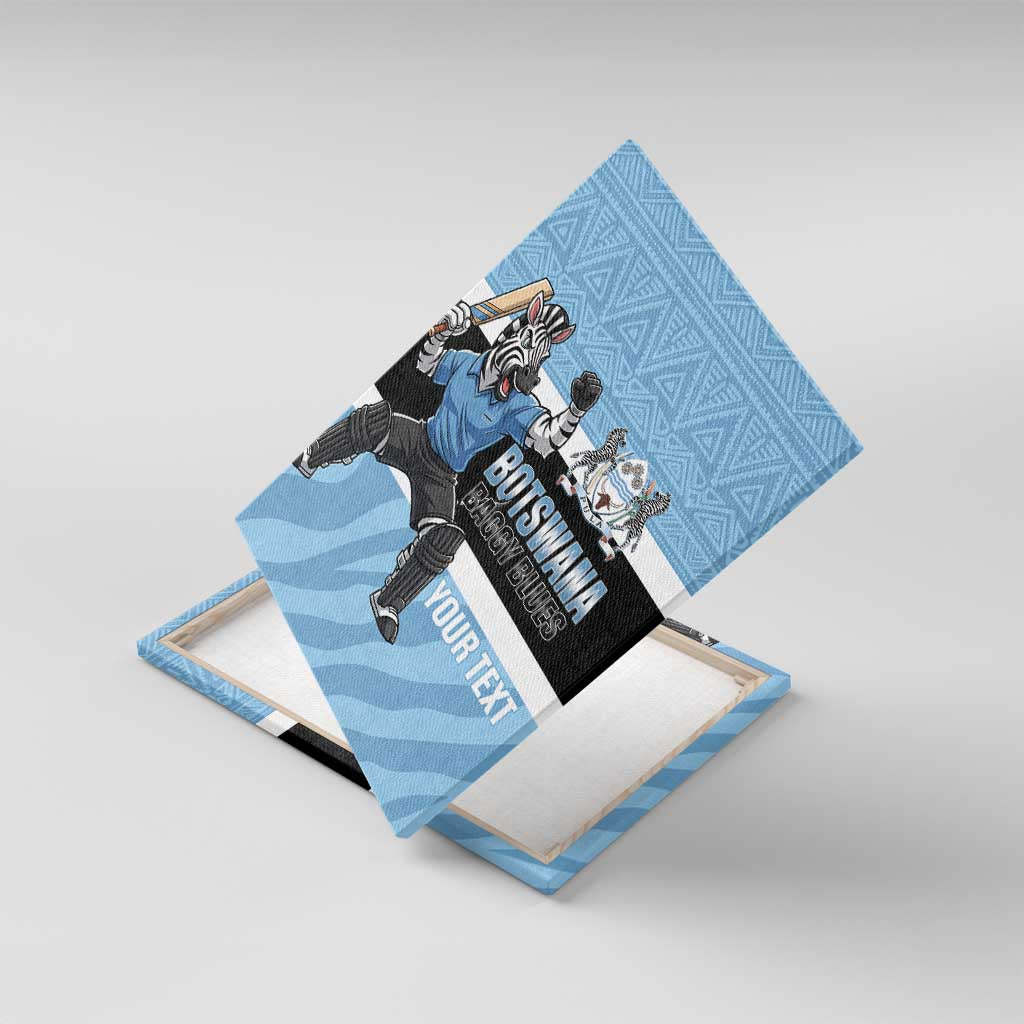 Custom Botswana Cricket Canvas Wall Art Go Baggy Blues Zebra Mascot - Wonder Print Shop