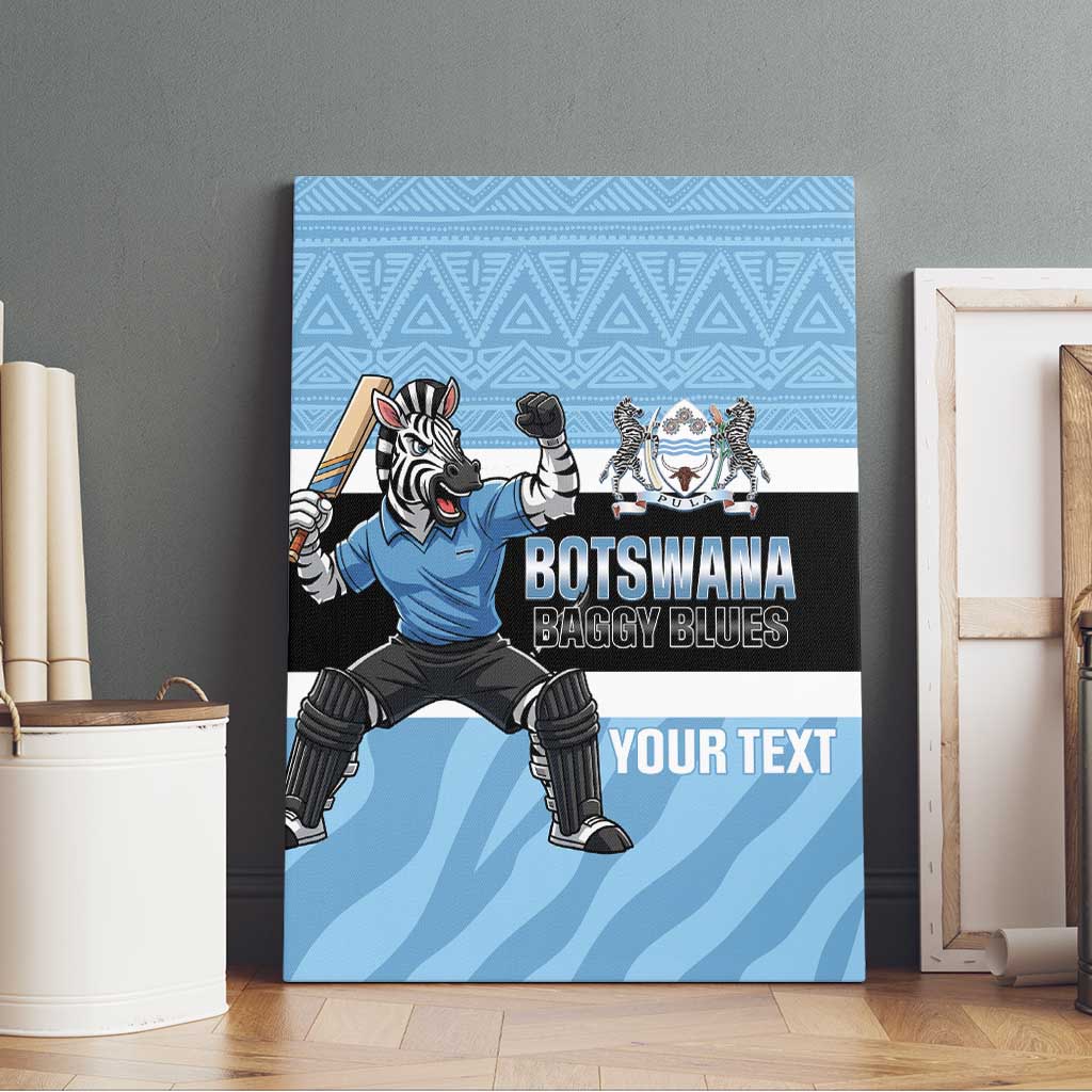 Custom Botswana Cricket Canvas Wall Art Go Baggy Blues Zebra Mascot - Wonder Print Shop