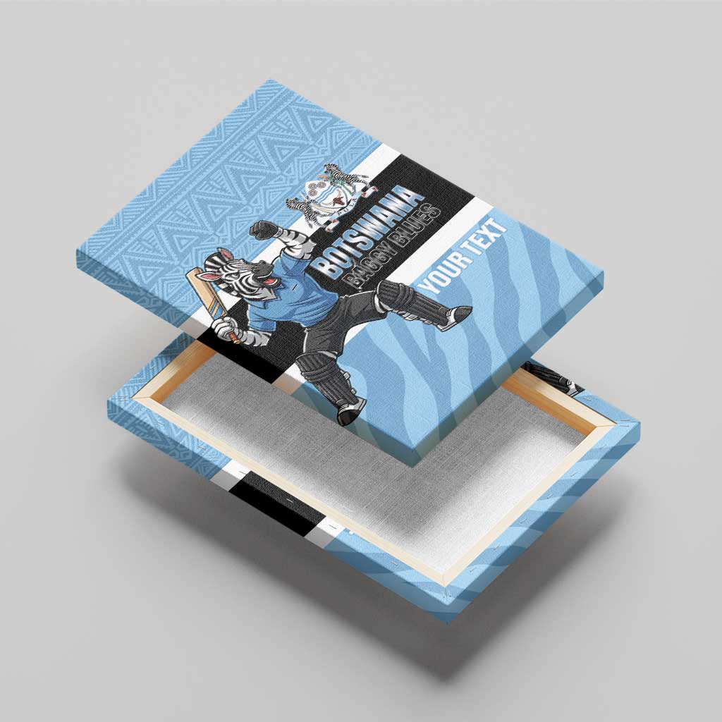 Custom Botswana Cricket Canvas Wall Art Go Baggy Blues Zebra Mascot - Wonder Print Shop