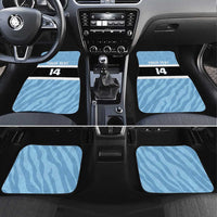 Custom Botswana Cricket Car Mats Go Baggy Blues Zebra Mascot - Wonder Print Shop