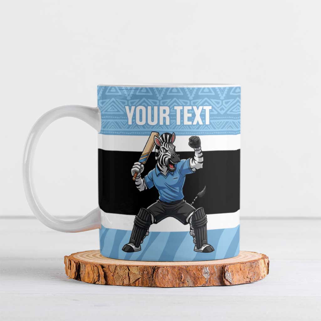Custom Botswana Cricket Ceramic Mug Go Baggy Blues Zebra Mascot - Wonder Print Shop