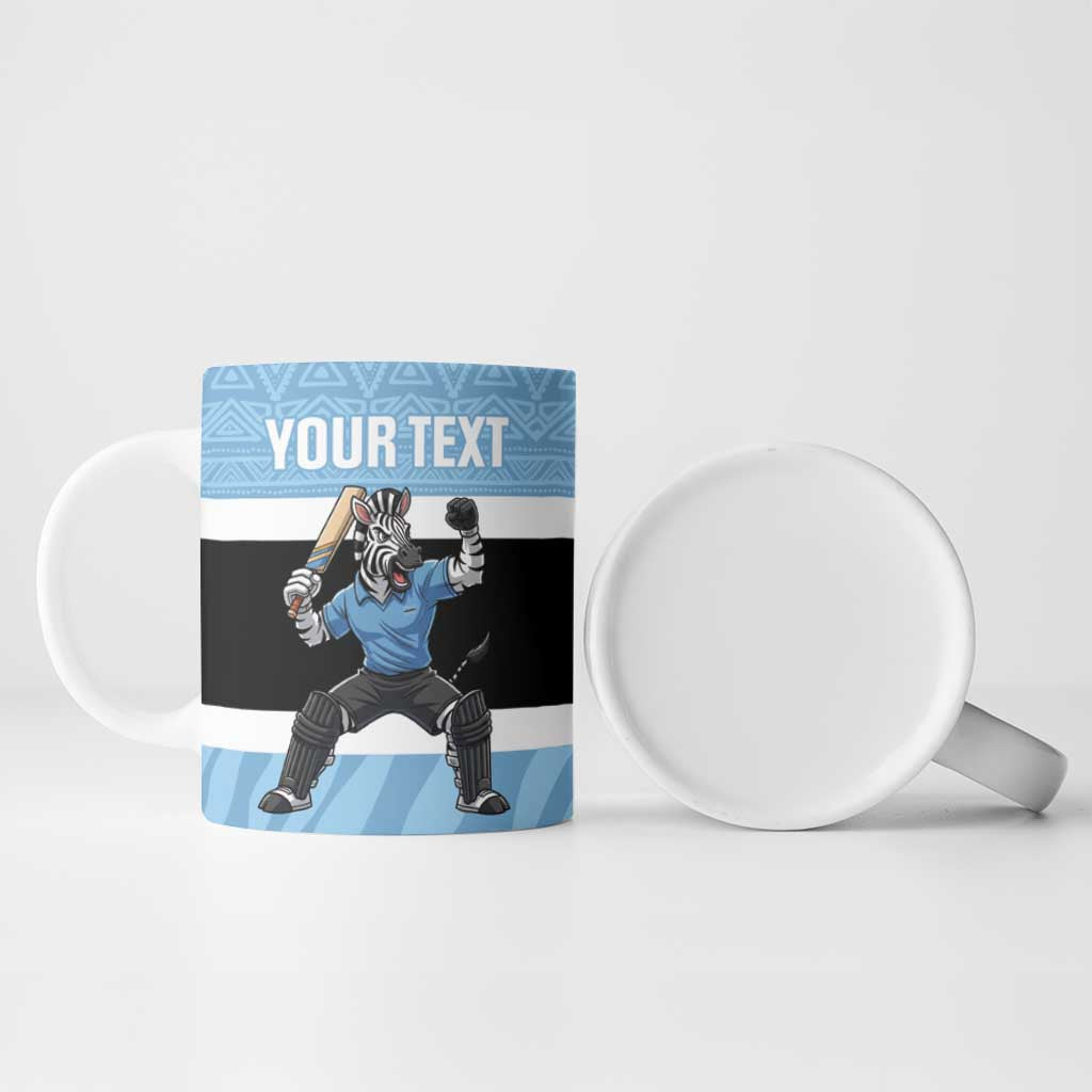Custom Botswana Cricket Ceramic Mug Go Baggy Blues Zebra Mascot - Wonder Print Shop
